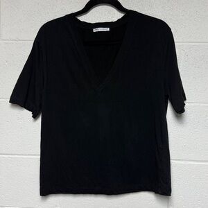 Zara Black Deep V-neck Top